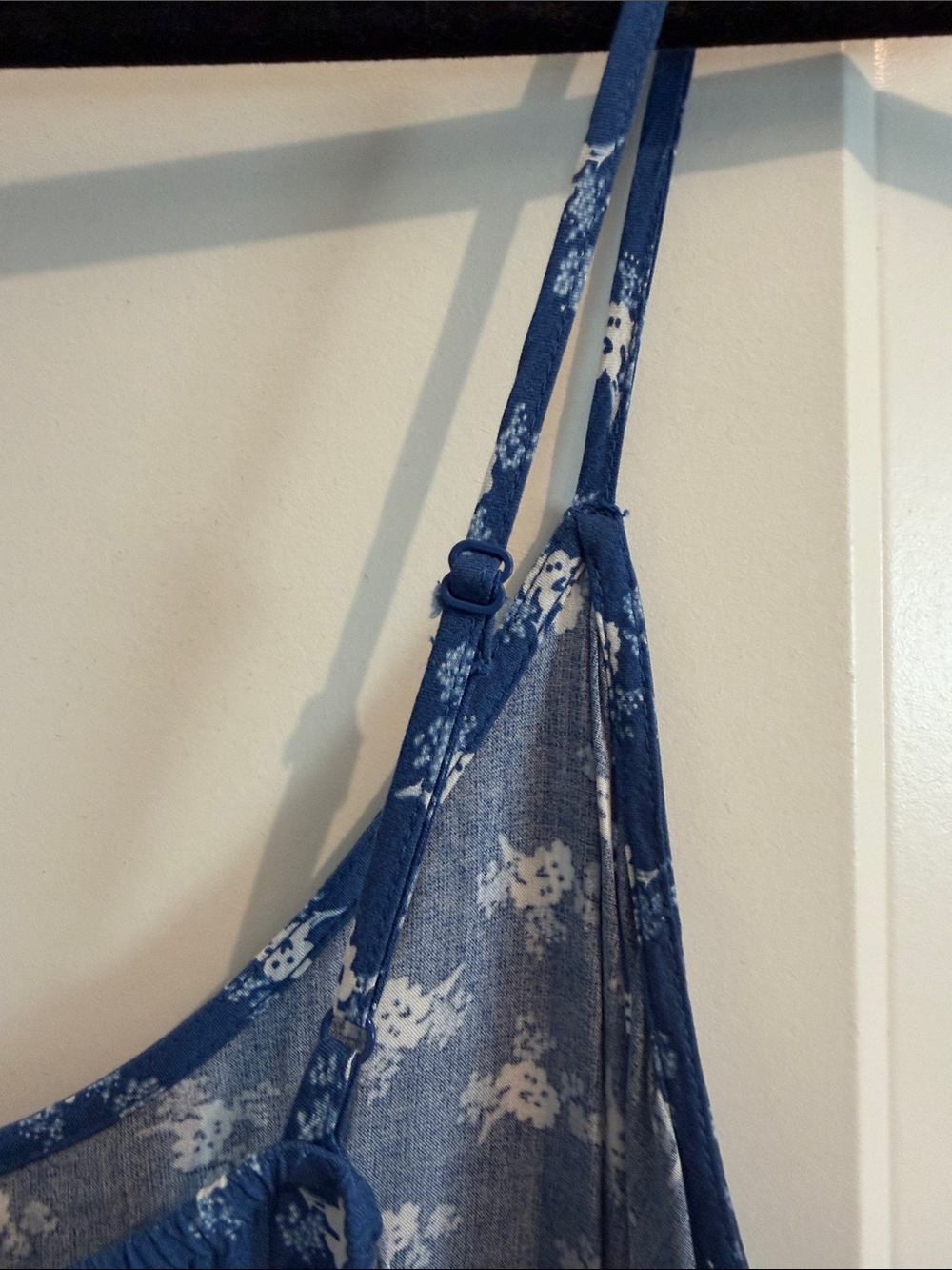 L Tall Blue Floral Spaghetti Strap Sundress - Picture 6 of 6